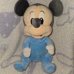 [DISNEY PARKS] Mickey Mouse Baby Pajama Stuffed Animal Plush 10"blu